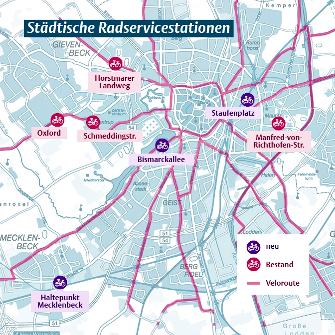 Münster: Drei neue Stationen bieten Service rund ums Fahrrad